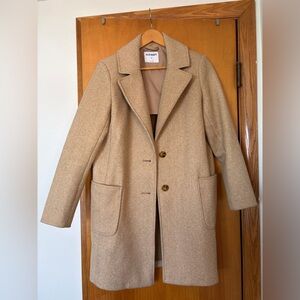Old Navy Women’s Tan Wool-Blend Single-Breasted Trench Coat
